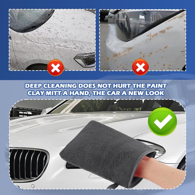 Figpade 2PCS Car Clay Mitt Auto Detailing,Soft Clay Bar Mitt for Cleaning Car Surfaces,Anti-Scratch Clays Mitts for Cars Detailings to Replace Traditional Clays Bar Cars Accessories (Gray/2PCS) - Image 5